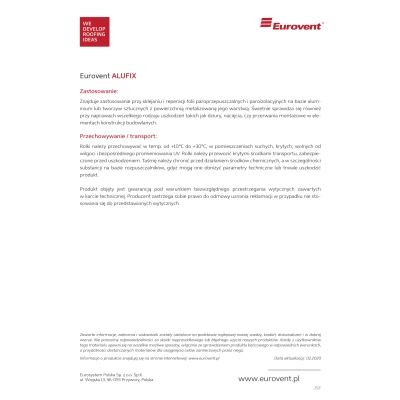 Taśma do klejenia foli aluminiowej ALUFIX